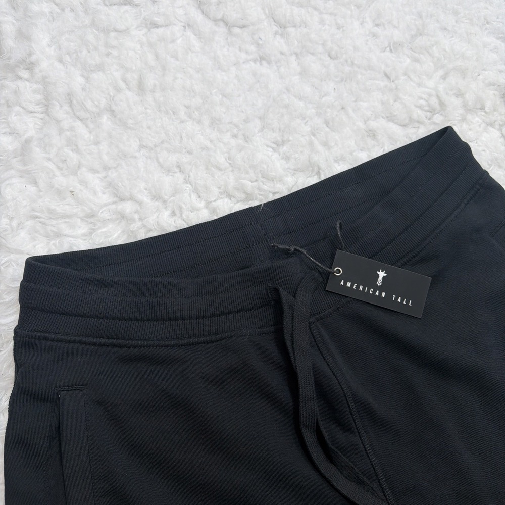American Tall Jogger Pants Mens Size LT Large Black Knit Woven Joggers Black New